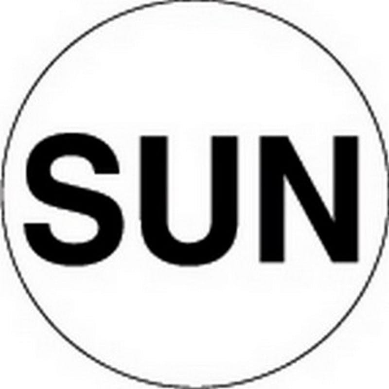 2" Diameter "SUN" Day of the Week Circle Labels (500 per Roll) - Image 2