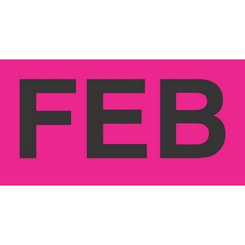 3" x 6" February Labels (500 per Roll)