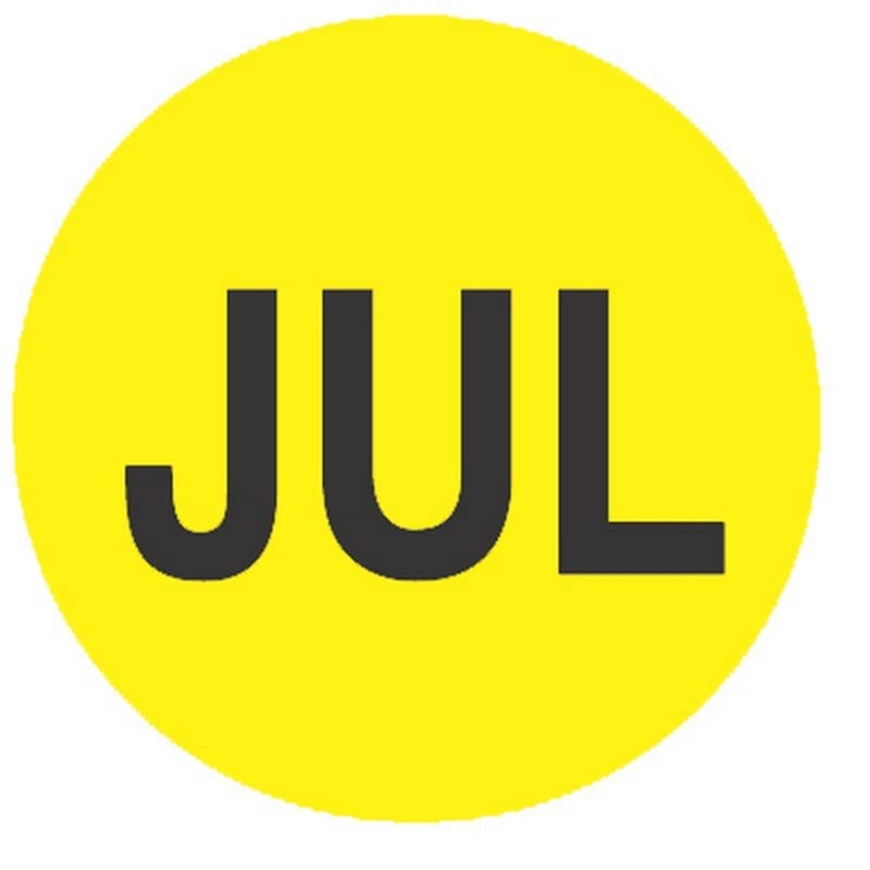 2" Diameter July Circle Labels (500 per Roll) - Image 2