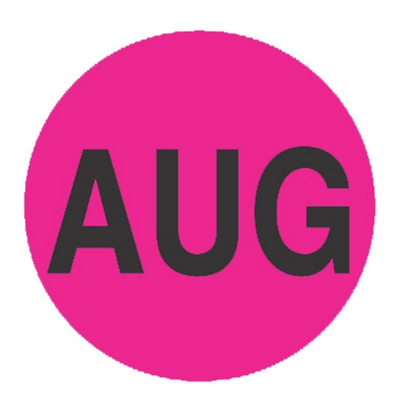 2" Diameter August Circle Labels (500 per Roll) - Image 2