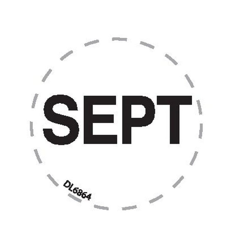1" Diameter "Sept" Months of the year labels (500 per Roll)