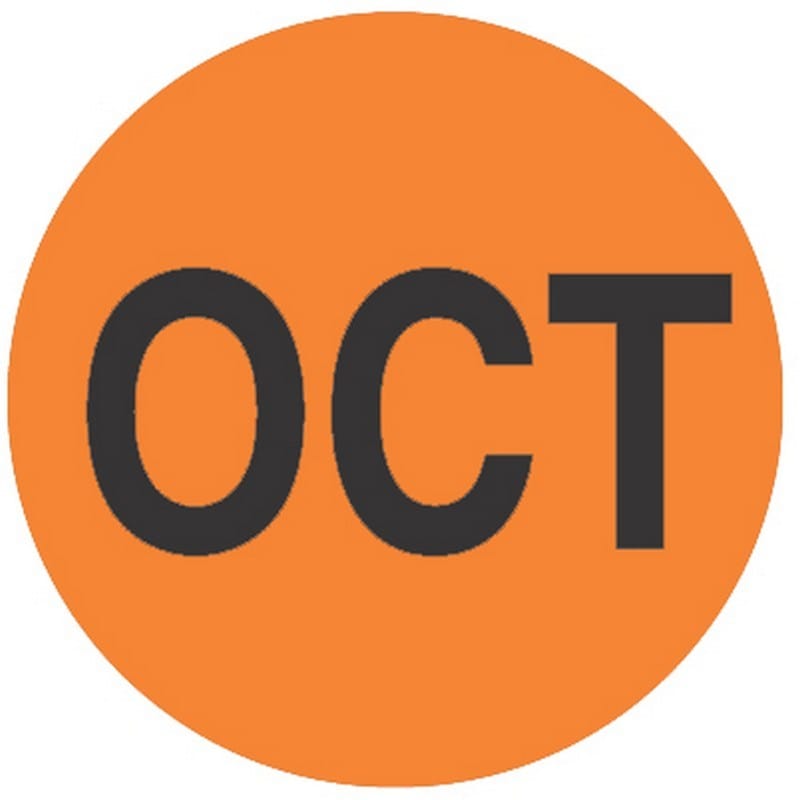 2" Diameter October Circle Labels (500 per Roll) - Image 2
