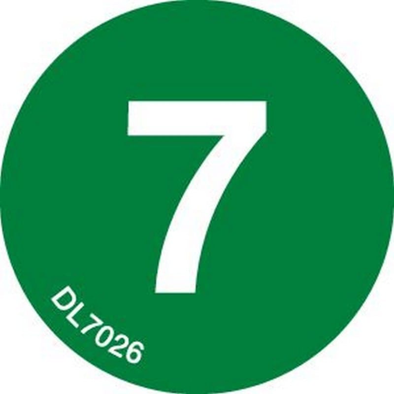 4" Diameter Number 7 Circle Labels (500 per Roll)