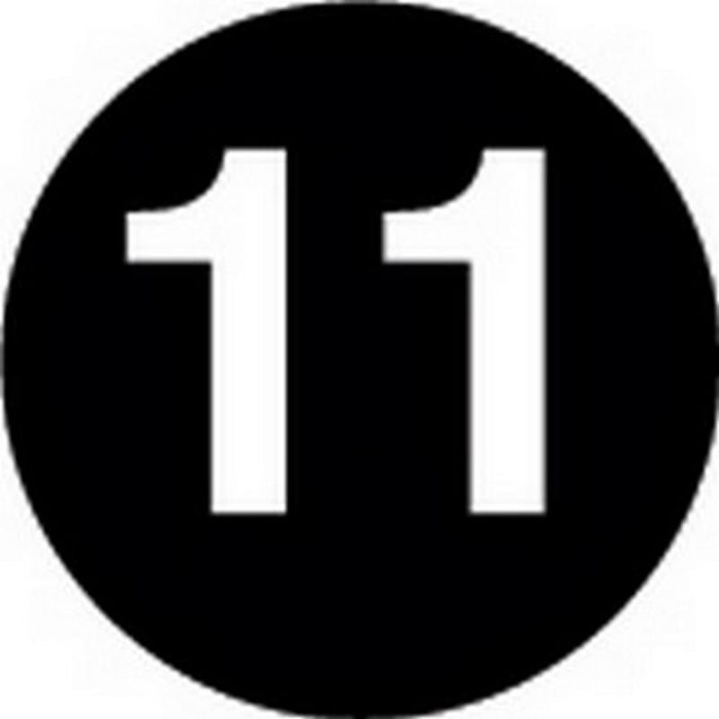 2" Diameter Number 11 Circle Labels (500 per Roll) - Image 2