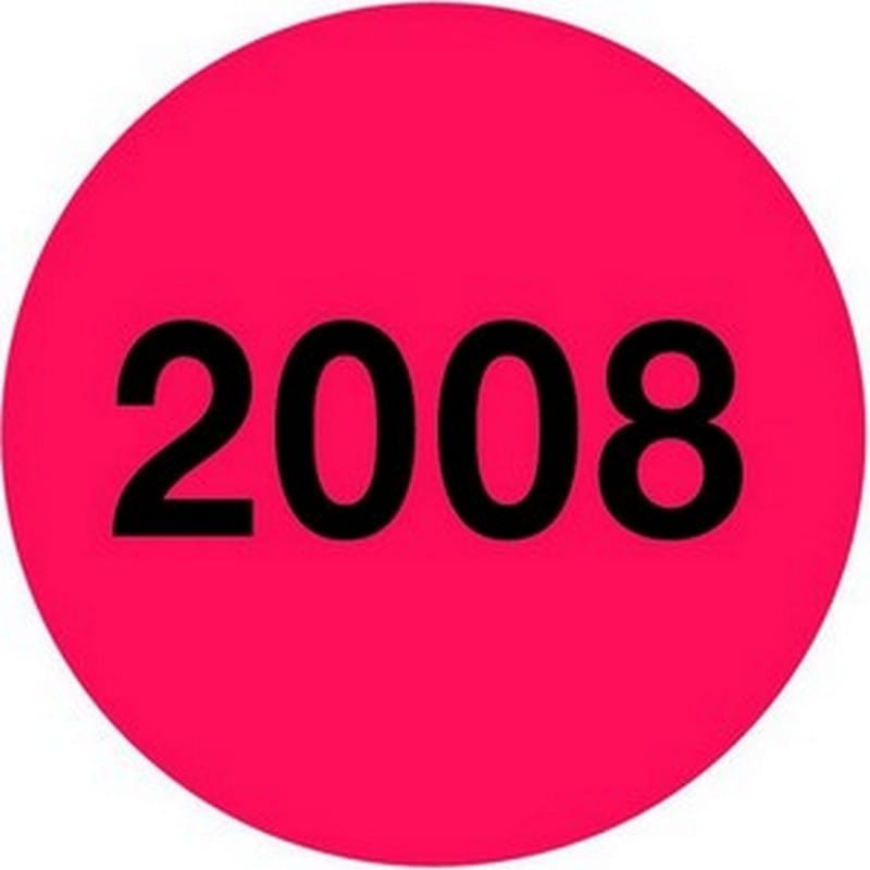 4" Diameter Red Calendar Year Circle Labels (500 per Roll) - Image 2
