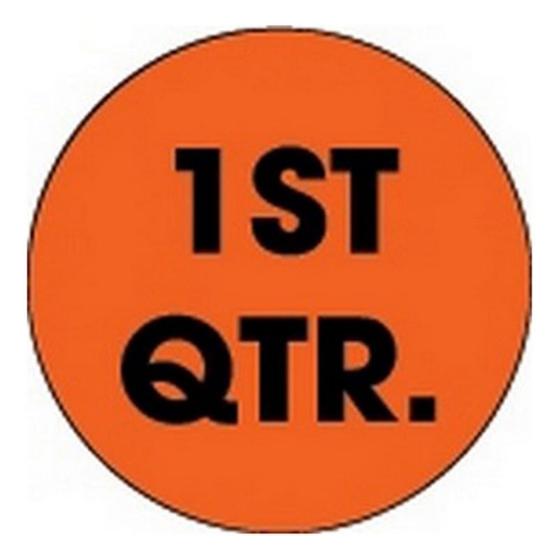 3" Diameter 1st Qtr Circle Labels (500 per Roll) - Image 2