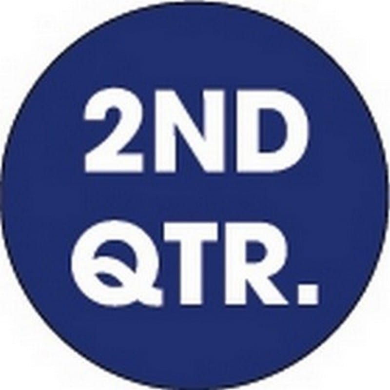 2" Diameter 2nd Qtr Circle Labels (500 per Roll) - Image 2