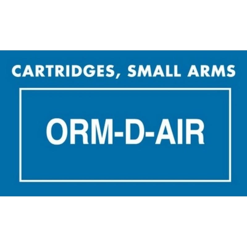 2-1/4" x 1-3/8" Cartridges, Small Arms ORM-D-Air Labels (500 per Roll)