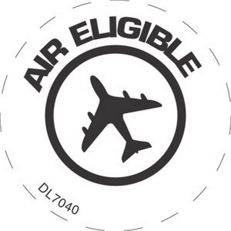 2" Diameter Plane with Air Eligible Text Circle Labels (500 per Roll) - Image 2