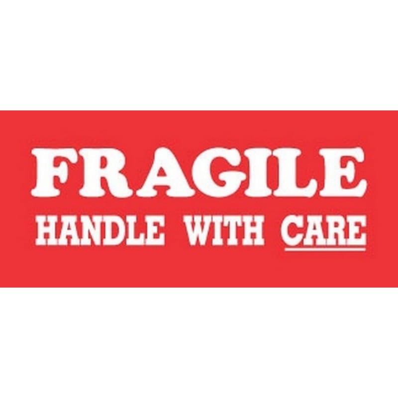 1-1/2" x 4" Fragile Handle With Care Labels (500 per Roll) - Image 2
