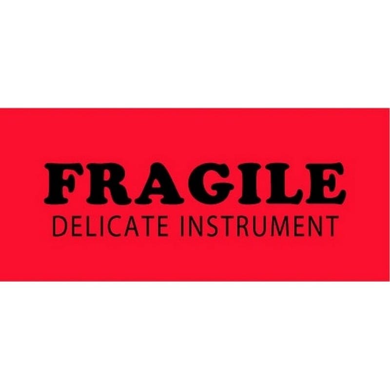 1-1/2" x 4" Fragile Delicate Instrument Labels (500 per Roll)