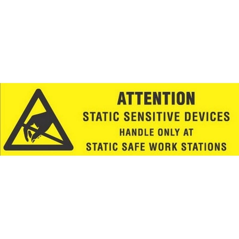 5/8" x 2" Attention Static Sensitive Devices Labels (500 per Roll)