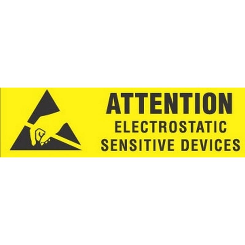 3/8" x 1-1/4" Attention Electrostatic Sensitive Devices Labels (500 per Roll)