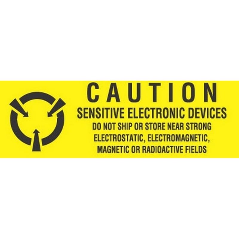 5/8" x 4" Caution Sensitive Electronic Devices Labels (500 per Roll) - Image 2