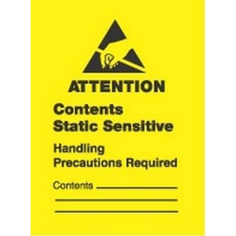 1-3/4" x 2-1/2" Attention Static Sensitive Labels (500 per Roll)