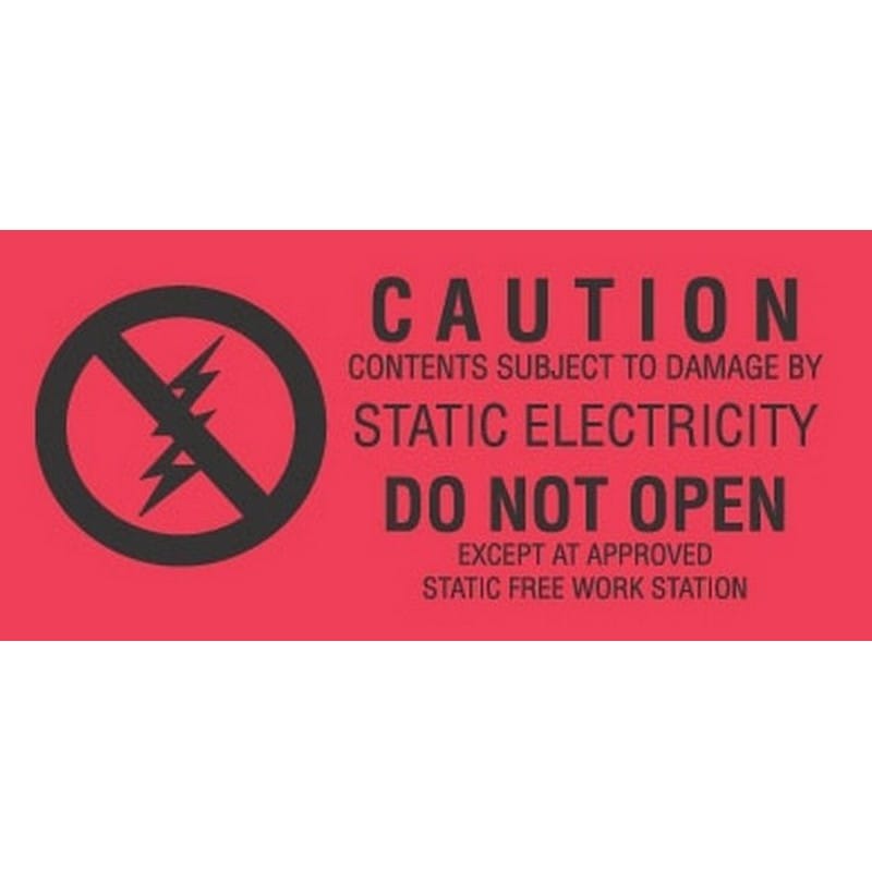 1-1/2" x 3" Fluorescent Caution Labels (500 per Roll)