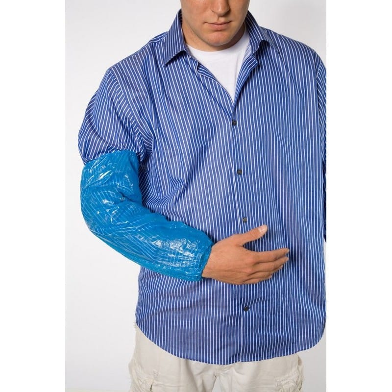 Blue, Vinyl, 18", Elastic At Both Ends Sleeves (1 Dozen) - Image 2