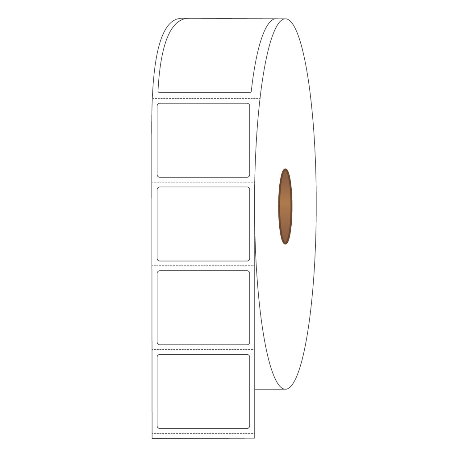 1-1/4" x 1" White Direct Print Thermal Labels, 2340 per roll (4 Rolls per Carton) - Image 2