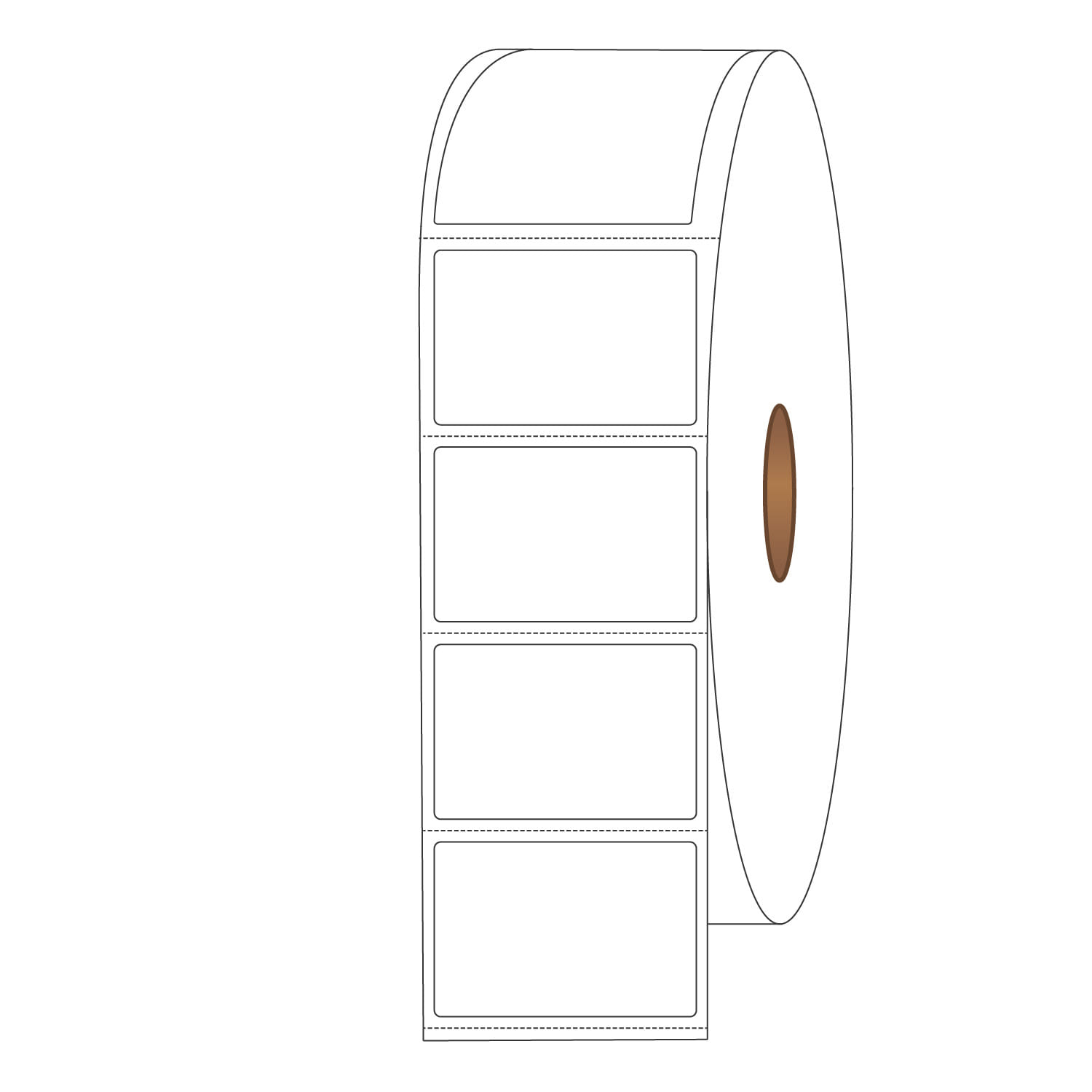 1-1/2" x 1" White Direct Print Thermal Labels, 2300 per roll (4 Rolls per Carton) - Image 2