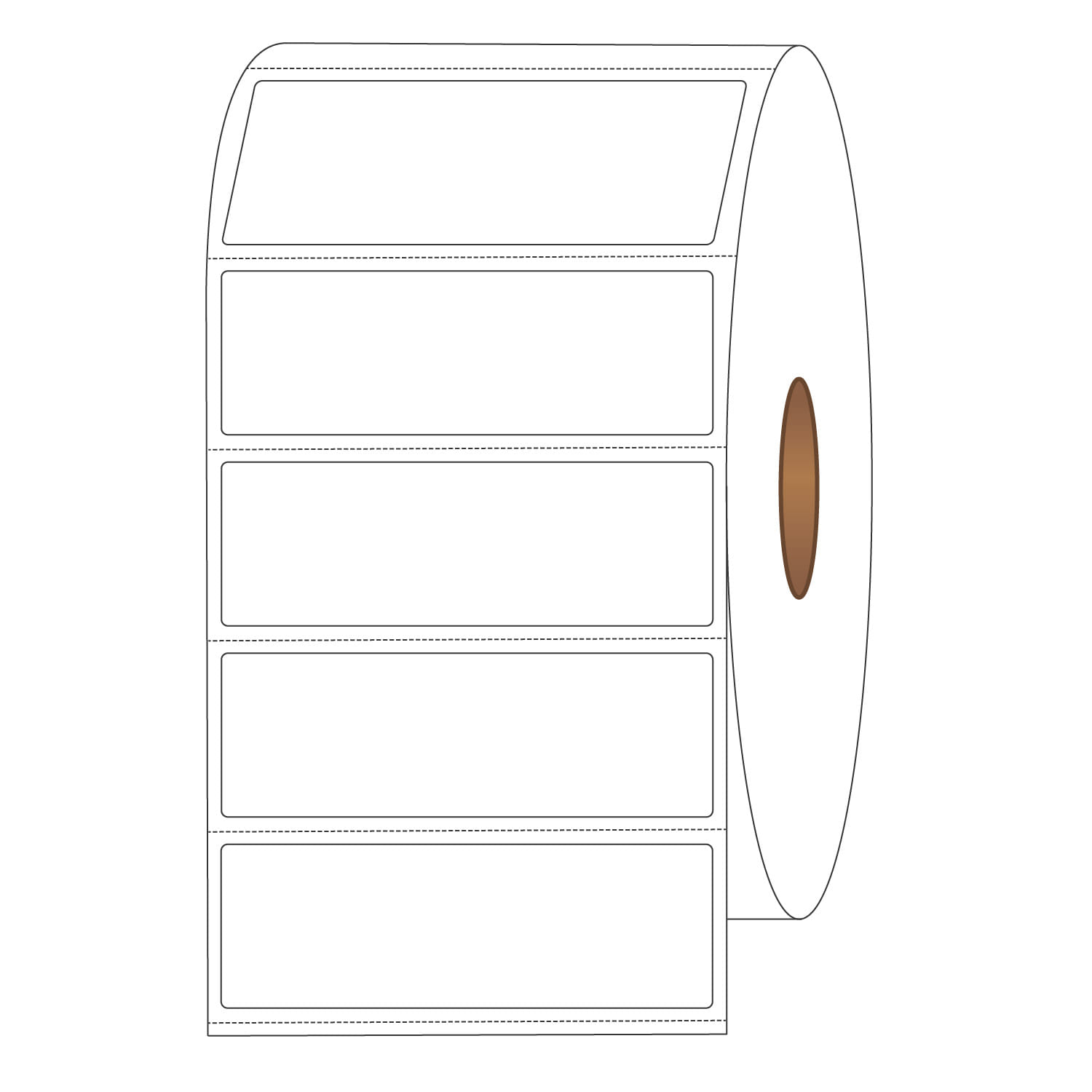 2-1/4" x 3/4" White Direct Print Thermal Labels, 1780 per roll (4 Rolls per Carton) - Image 2