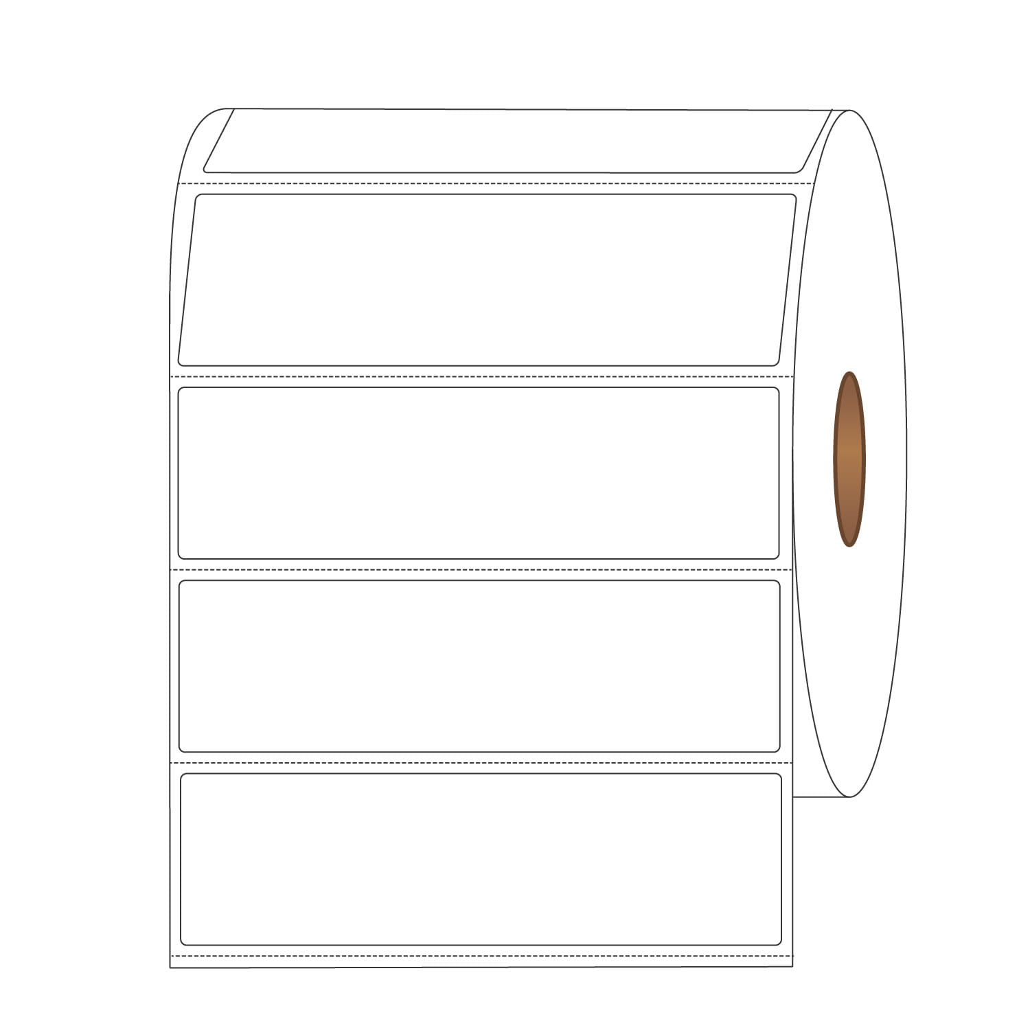 3-1/2" x 1" White Direct Print Thermal Labels, 1310 per roll (4 Rolls per Carton) - Image 2