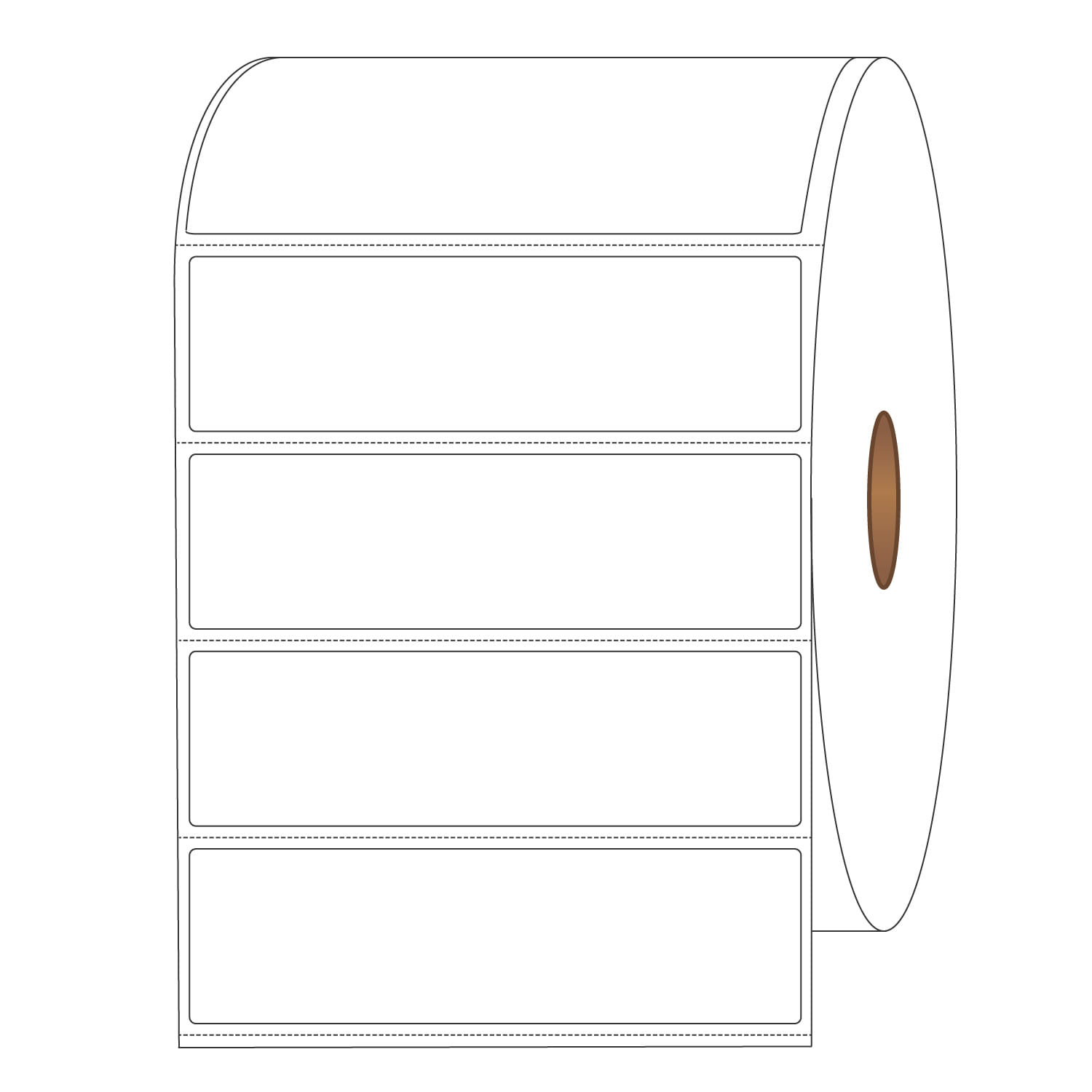 3-1/2" x 1" White Direct Print Thermal Labels, 2300 per roll (4 Rolls per Carton) - Image 2
