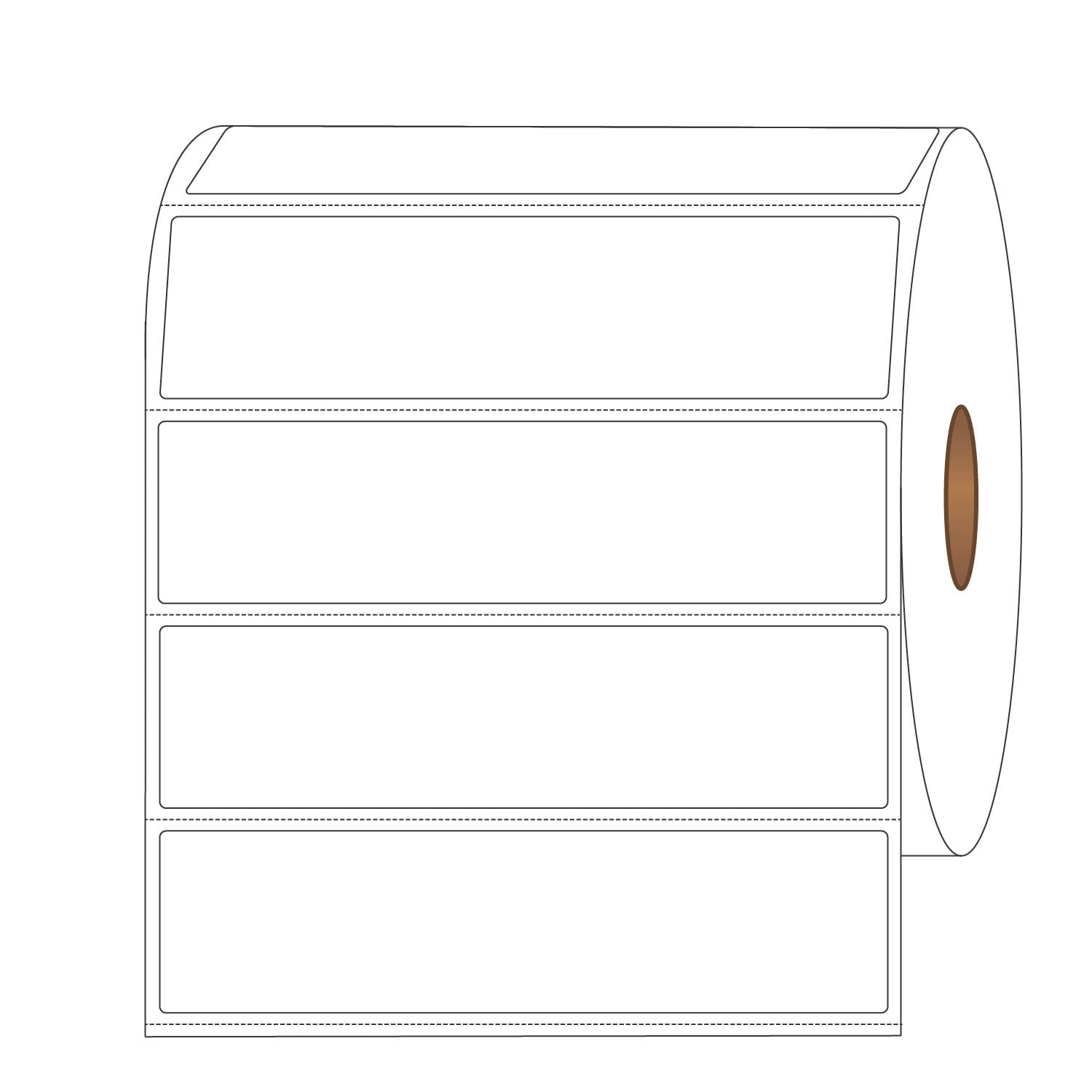 4" x 1" White Direct Print Thermal Labels, 1310 per roll (4 Rolls per Carton) - Image 2