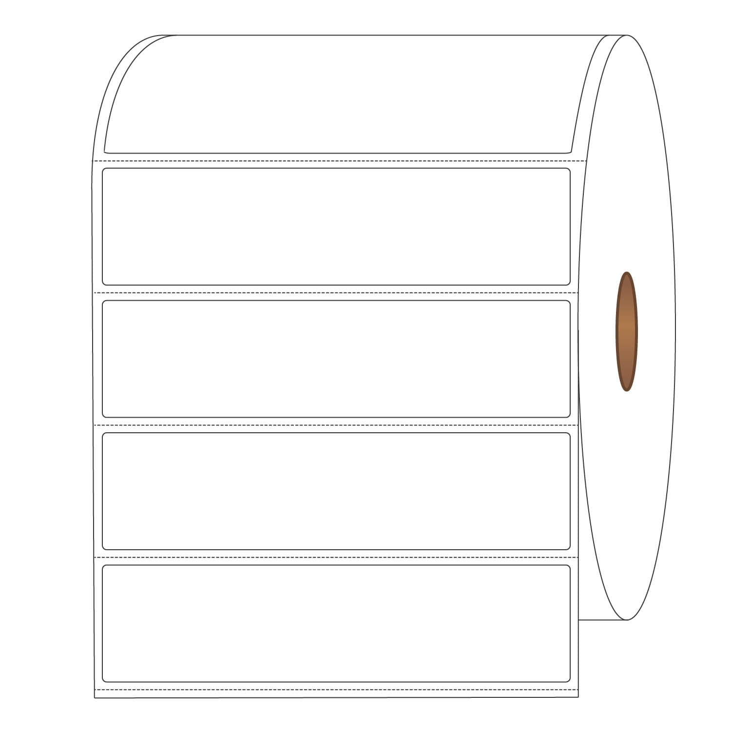 4" x 1" White Direct Print Thermal Labels, 2300 per roll (4 Rolls per Carton) - Image 2