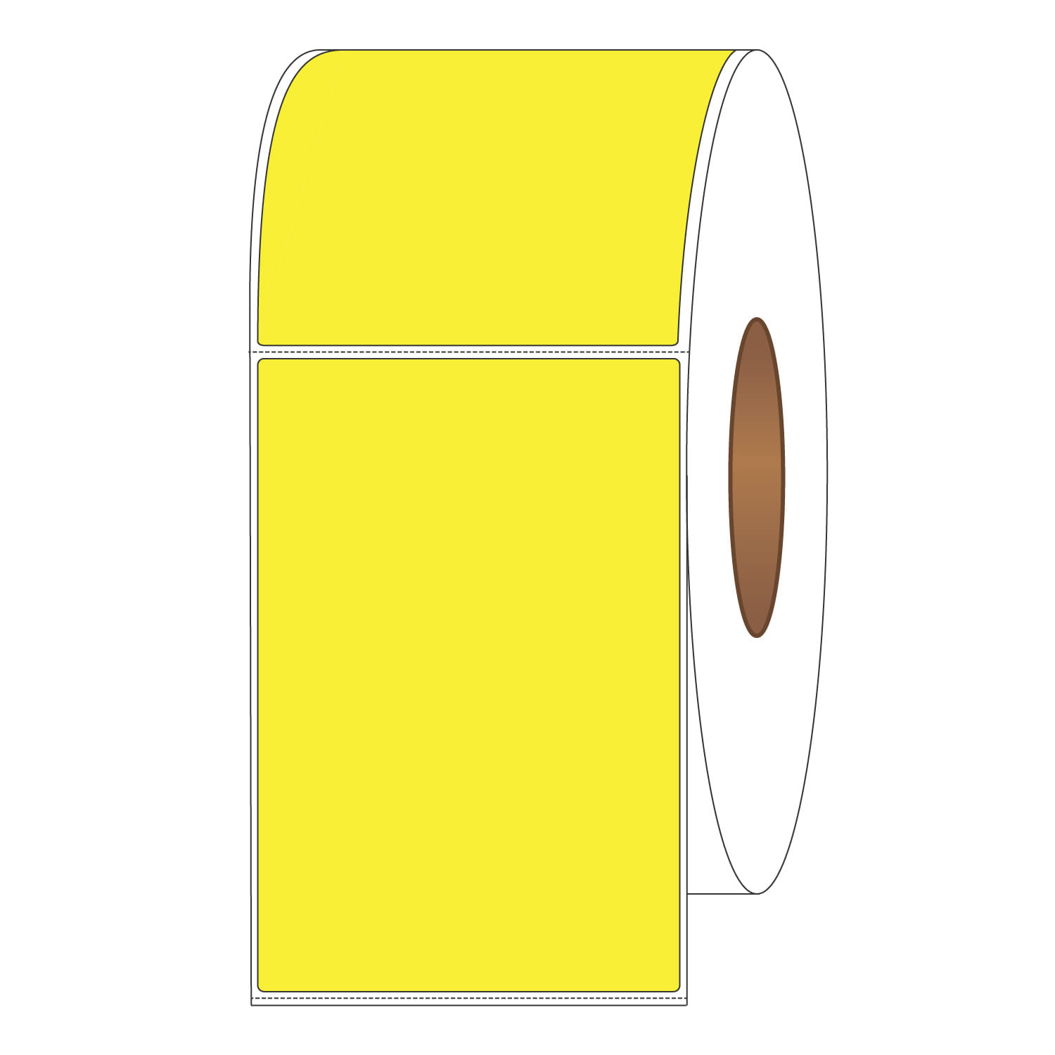 4" x 6" Pantone Yellow Direct Print Thermal Labels, 1000 per roll (4 Rolls per Carton) - Image 2