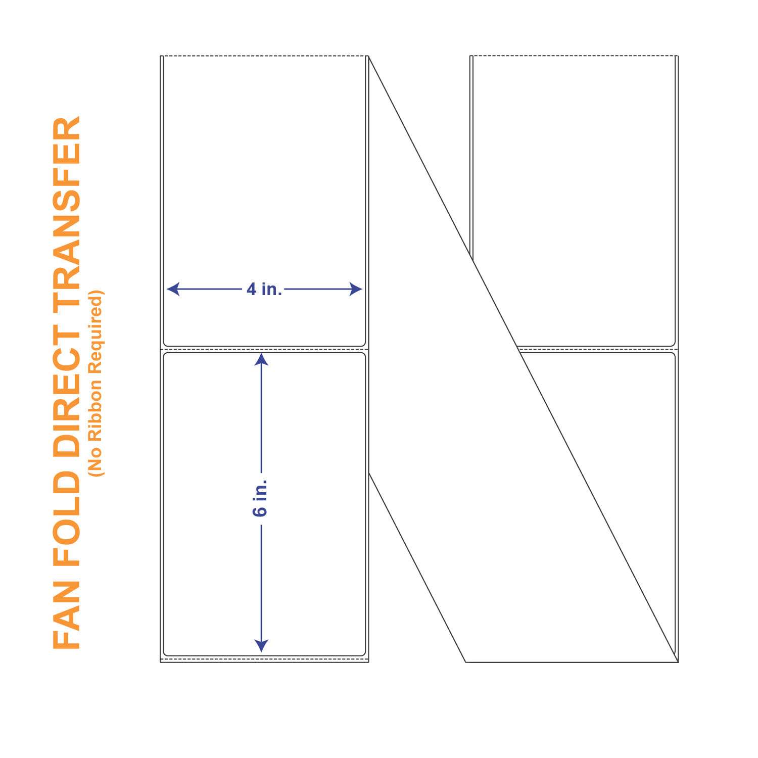 4" x 6" White Direct Print Thermal Labels, Fan Fold 2000 per Stack (2 Stacks per Carton)