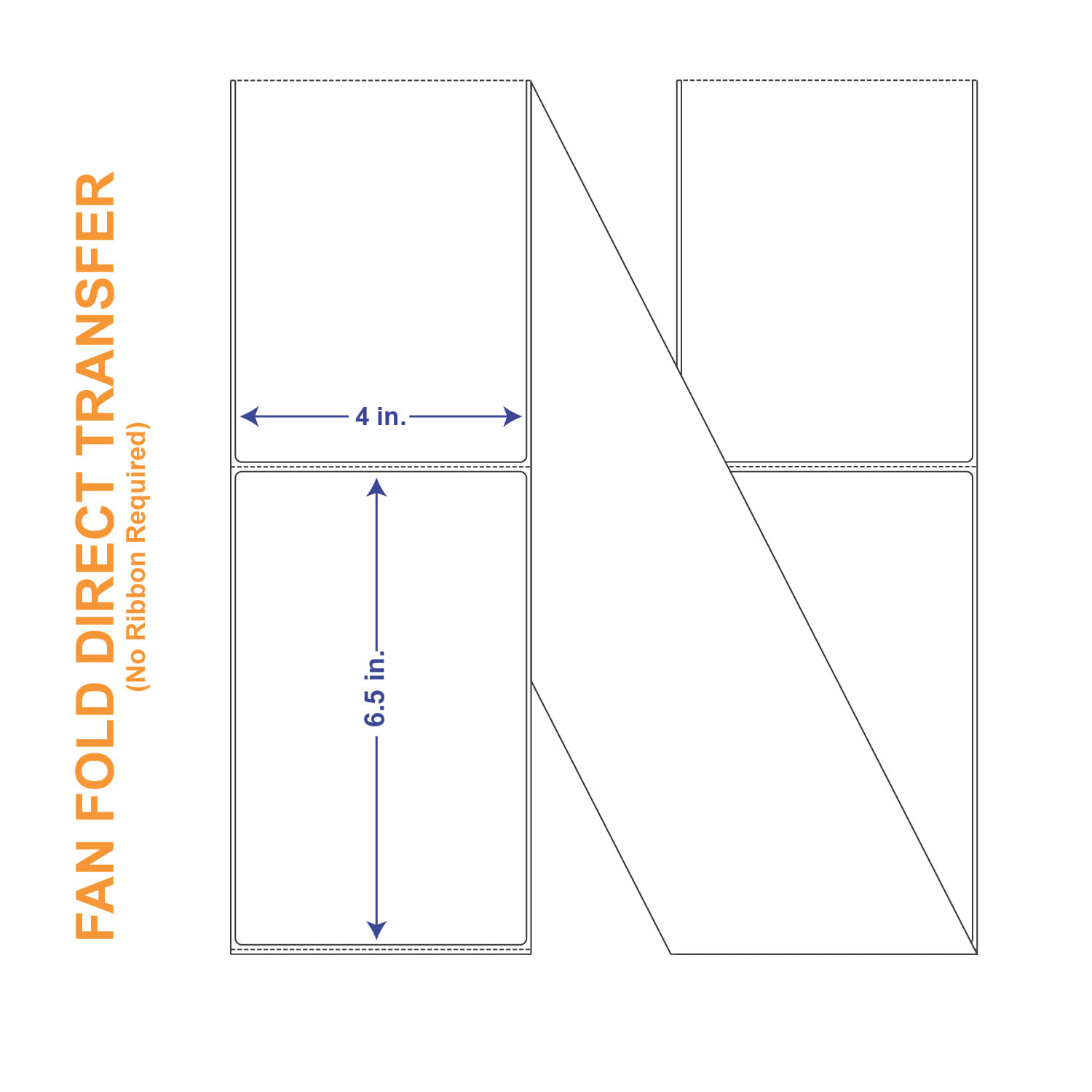 4" x 6-1/2" White Direct Print Thermal Labels, Fan Fold 2000 per Stack (2 Stacks per Carton)