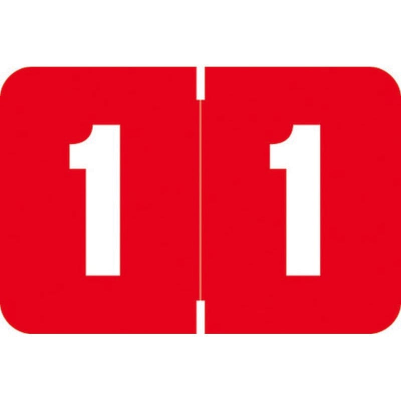 Digi Color DXNM Compatible Numeric "1" Labels, Laminated Stock, 1-5/8" x 15/16" Individual Numbers - Roll of 250