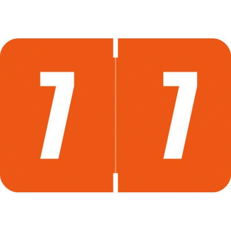 Digi Color DXNM Compatible Numeric "7" Labels, Laminated Stock, 1-5/8" x 15/16" Individual Numbers - Roll of 250