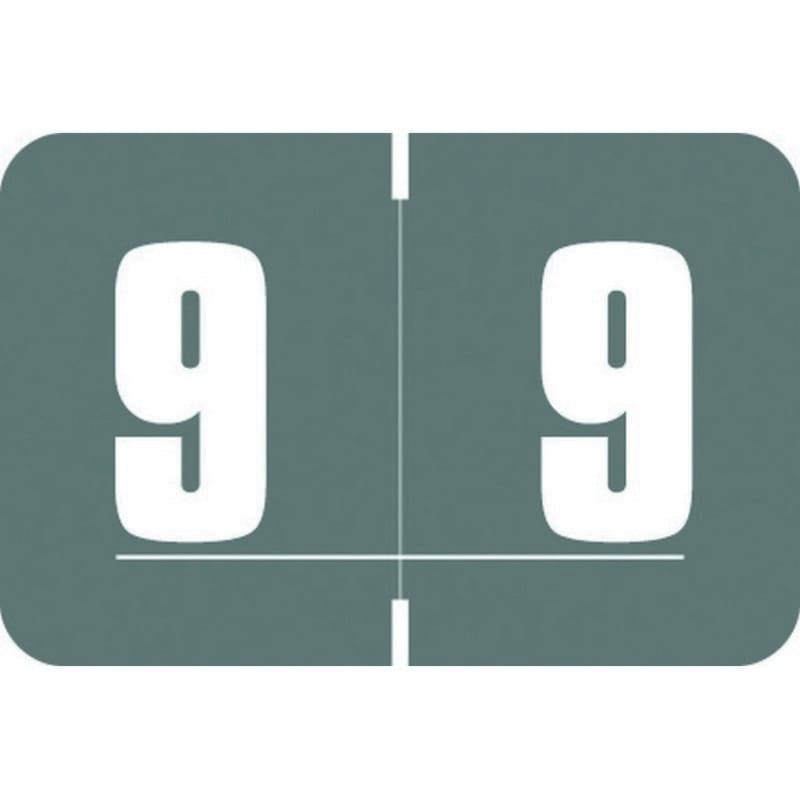 Digi Color DXNM Compatible Numeric "9" Labels, Laminated Stock, 1-5/8" x 15/16" Individual Numbers - Roll of 250