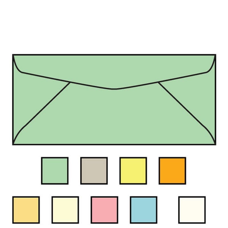 #6-3/4 Regular Envelopes, 3-5/8" x 6-1/2", 24#, Recycled, Green Pastel, Acid Free, Diagonal Seam, No Window (Box of 500)