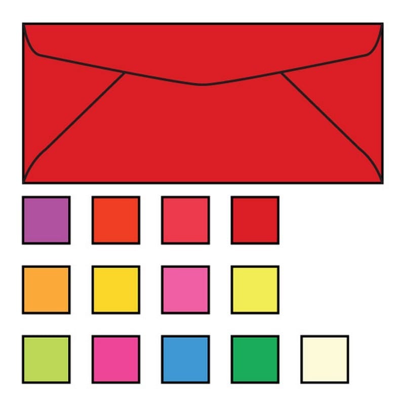 #6-3/4 Regular Envelopes, 3-5/8" x 6-1/2", 24#, Recycled, Brightly Colored Red, Acid Free, No Window (Box of 500) - Image 2