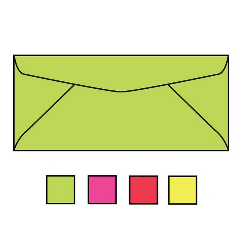 #6-3/4 Regular Envelopes, 3-5/8" x 6-1/2", 24#, Brightly Colored Lime, Acid Free, Diagonal Seam, No Window (Box of 500) - Image 2