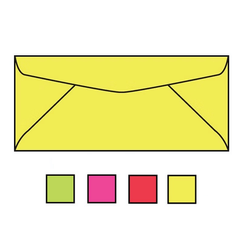 #6-3/4 Regular Envelopes, 3-5/8" x 6-1/2", 24#, Brightly Colored Lemon, Acid Free, Diagonal Seam, No Window (Box of 500) - Image 2