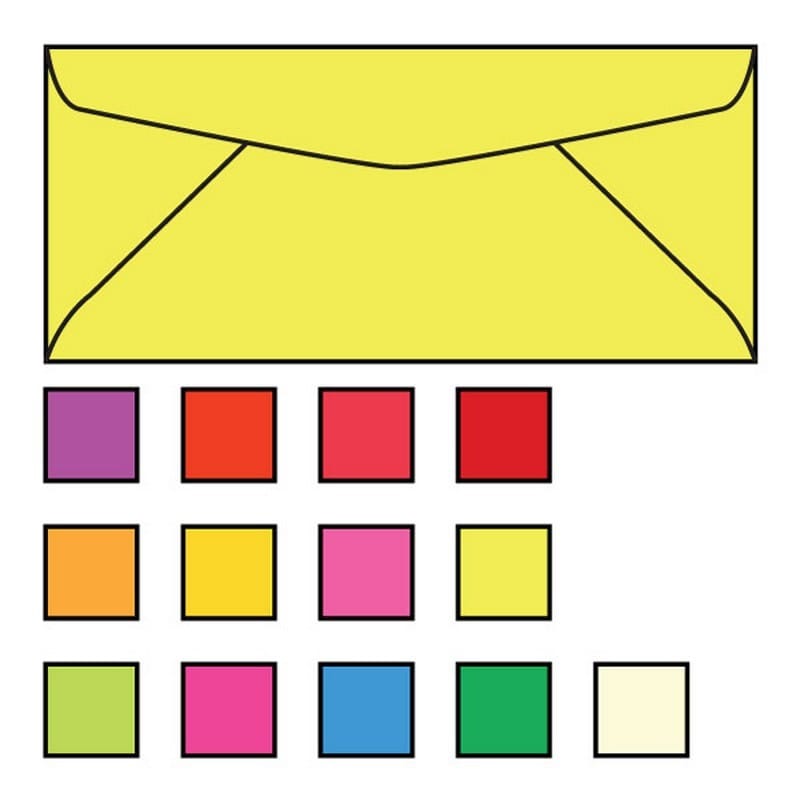 #9 Regular Envelopes, 3-7/8" x 8-7/8", 24#, Brightly Colored Lemon, Acid Free, Diagonal Seam, No Window (Box of 500)