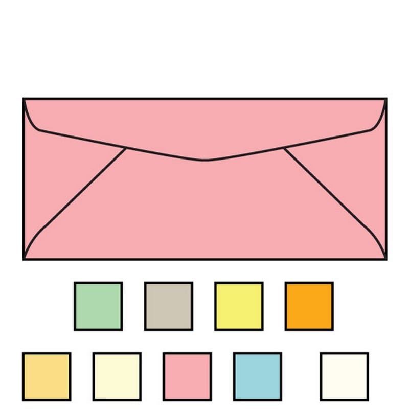 #10 Pastel Pink Envelopes, 4-1/8" x 9-1/2", 24# (Box of 500)