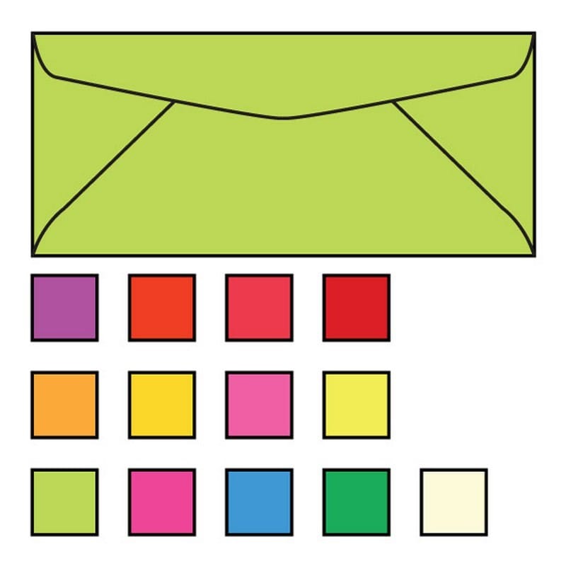 #10 Bright Lime Envelopes, 4-1/8" x 9-1/2" 24# (Box of 500)