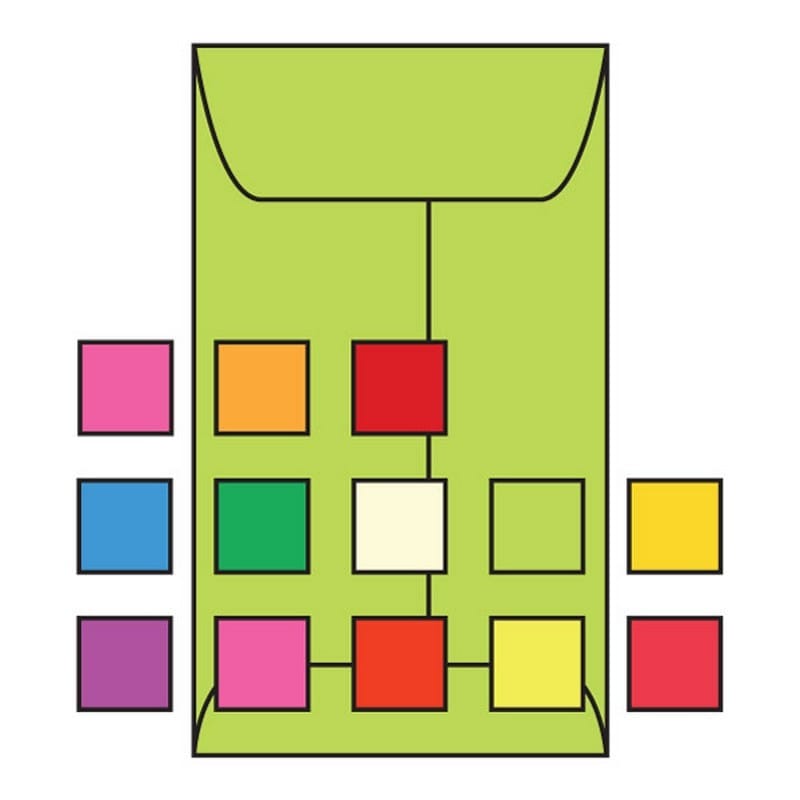 #5-1/2F Open End Coin Envelopes, 3-1/8" x 5-1/2", 24#, Brightly Colored Lime, Acid Free, Center Seam (Box of 500) - Image 2