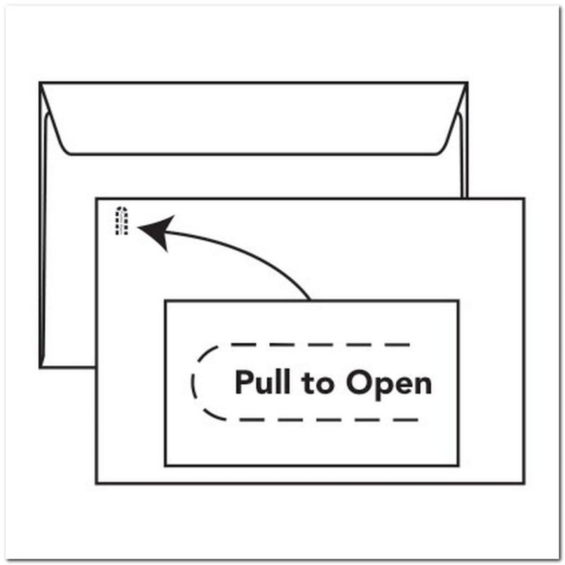 Side Seam Booklet, 6" X 9", 24#, White (92% Brightness), "Tear-ific" Tear Strip, Pre-Printed "Pull to Open" (Box of 500)