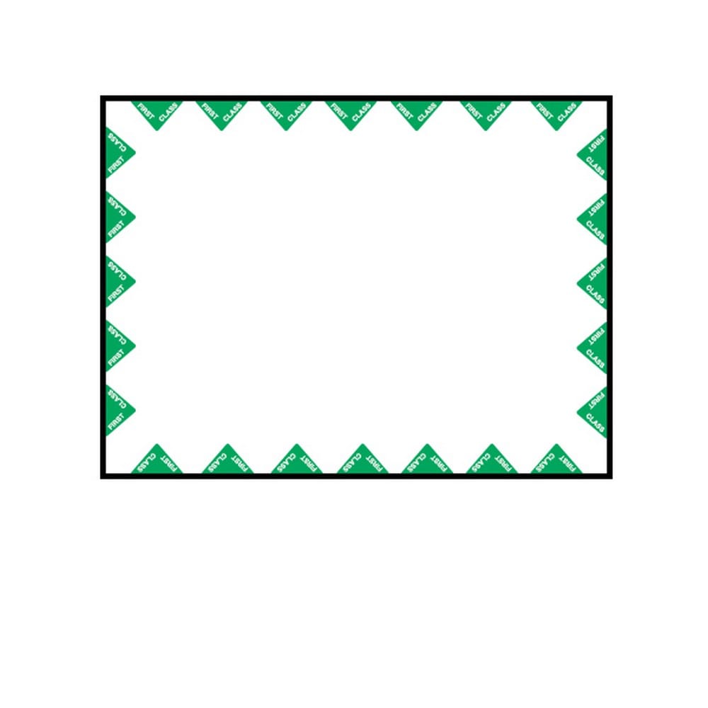 Booklet First Class Border 9" x 12", Green Diamond Border "First Class Mail" on face (Carton of 500)