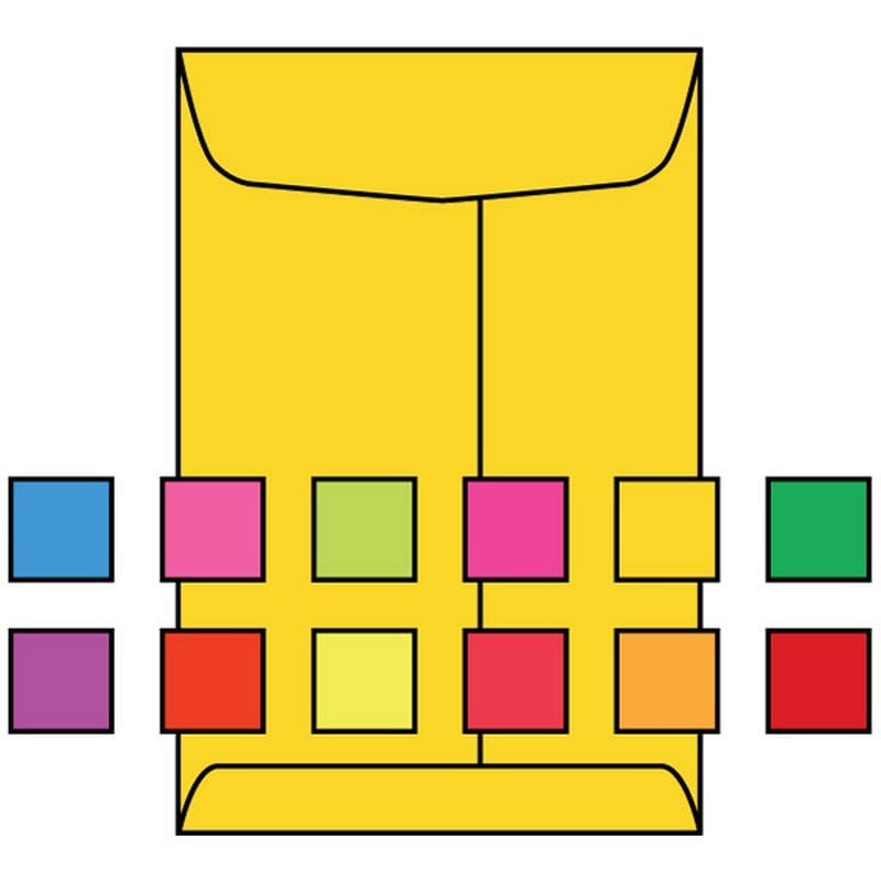 Open End Catalog Envelopes, 9" x 12", 28#, Recycled, Brightly Colored Yellow, Acid Free, Center Seam (Box of 500)