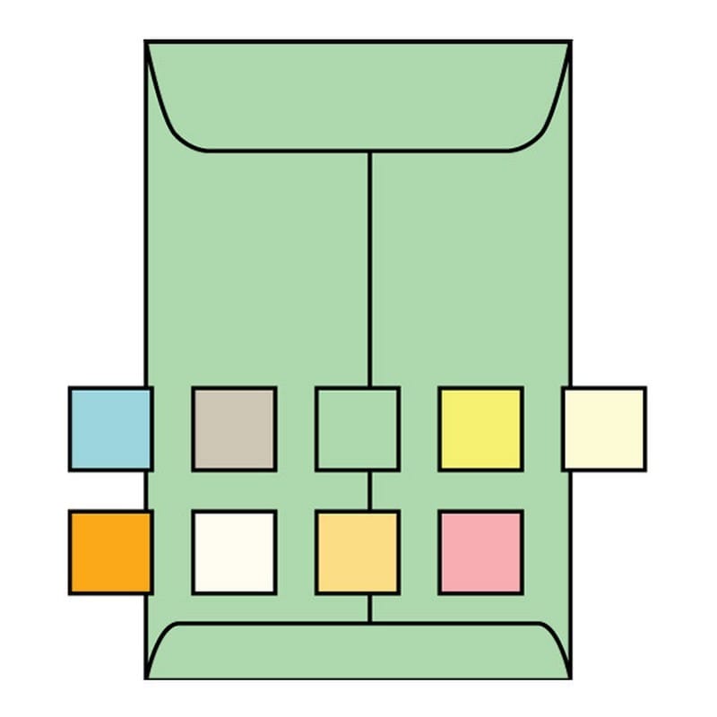 Open End Catalog Envelopes, 9" x 12", 28#, Recycled, Green Pastel, Acid Free, Center Seam (Box of 500) - Image 2