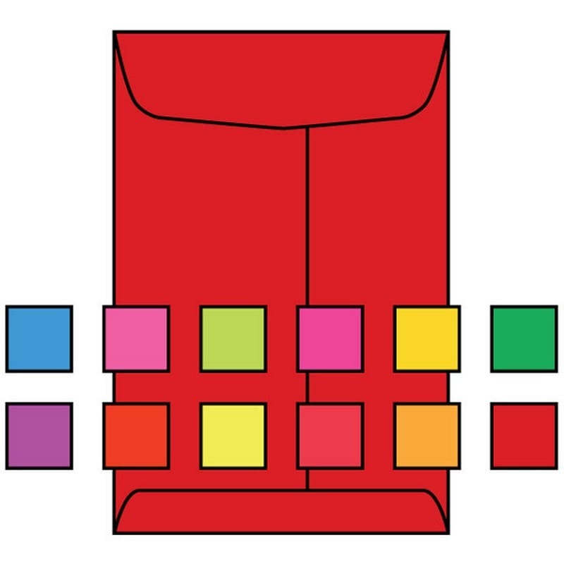 Open End Catalog Envelopes, 10" x 13", 28#, Recycled, Brightly Colored Red, Acid Free, Center Seam (Box of 500) - Image 2
