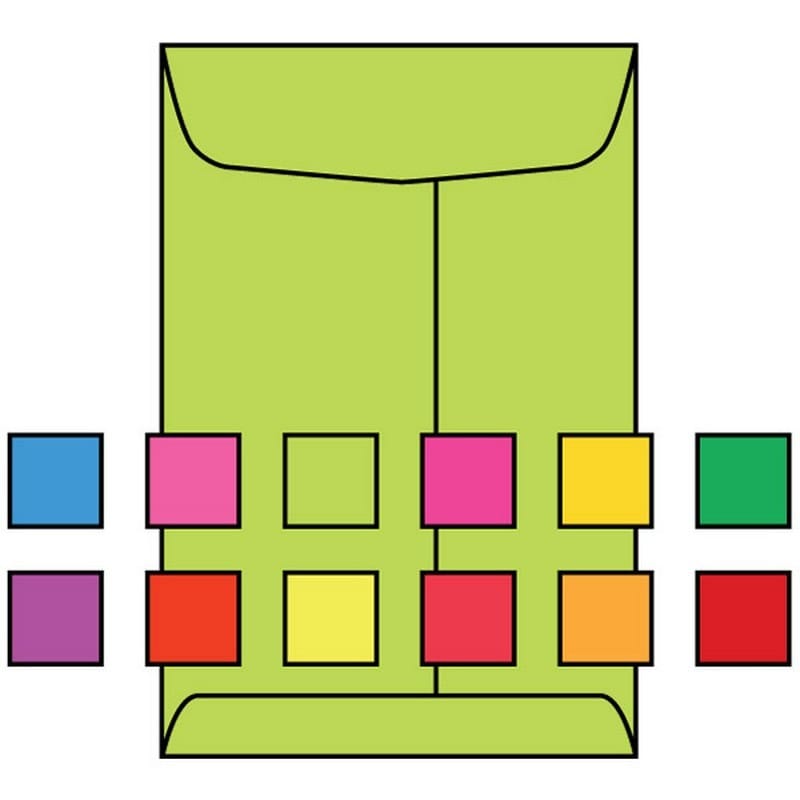 Open End Catalog Envelopes, 10" x 13", 28#, Brightly Colored Lime, Acid Free, Center Seam (Box of 500) - Image 2