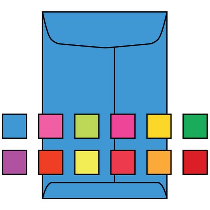 Open End Catalog Envelopes, 10" x 13", 28#, Recycled, Brightly Colored Blue, Acid Free, Center Seam (Box of 500) - Image 2