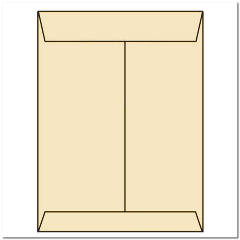 Open End Catalog Envelopes, 10" x 13", 28#, Recycled, Ivory Pastel, Acid Free, Center Seam (Box of 500)